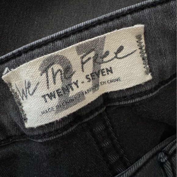 Free People Just Float On Ruffle Flare Jeans Wide Leg Bell Bottoms Gray Size 27 - Picture 11 of 12